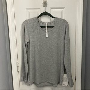 NWT Lululemon Emerald Long Sleeve *Terry, Size 8, Light Gray